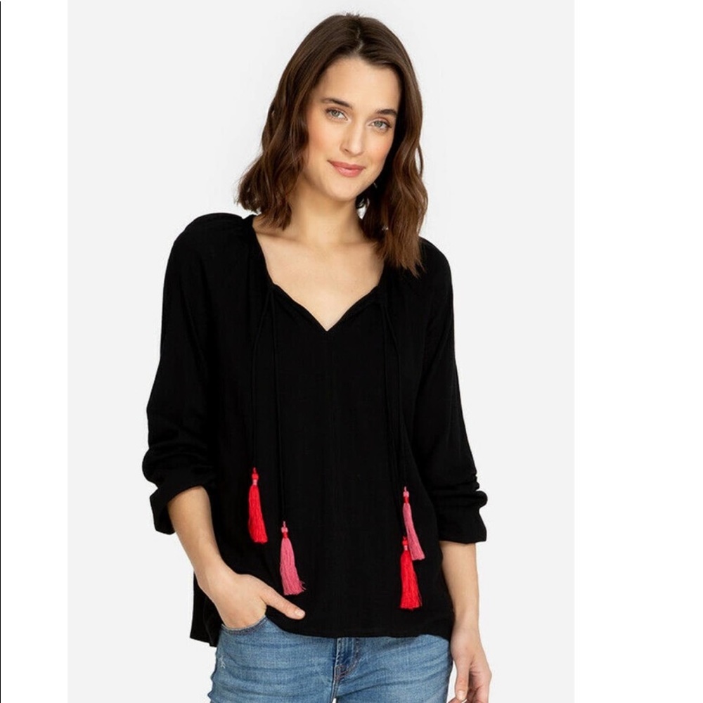 Johnny Was Double Tassel Peasant Blouse